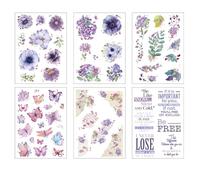 6 Tatuajes de Velas de Flores,Láminas Deslizantes de Agua para Decoración de Velas,Pegatinas Transferibles,Ideal para Día de la Madre,Cumpleaños,San Valentín y Eventos Especiales