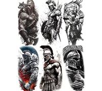 6 tatuajes temporales de un para adultos, para brazos y muslos, con un diseño de media . tatuajes falsos duraderos, impermeables y realistas están disponibles al por mayor.