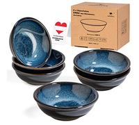 6 tazones para salsa "Enra", hechos a mano en cerámica fina (azul marino). Tazones de sushi, tazones de especias, tazones de salsa, cuencos aperitivos, aperitivos menaje, bol salsa, plato aperitivos