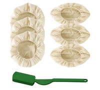 6 Tela para Cesta de Pan con Cortador, 25 cm Inserto de Lino para Cesta de Fermentación, Redonda Ovalada Fermentation Pan Set para Principiantes y Panaderos