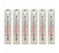 6 termómetros de pared - Termómetros de garaje | Termómetro interior | Medidor de temperatura con ℉/℃ | Termómetro vertical | Termómetro doméstico para patio interior y exterior, jardín, almacén
