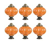 6 tiradores de cerámica con forma de calabaza para muebles, tiradores decorativos para armarios de cocina, armarios, tiradores duraderos de un solo agujero, repuesto de cajones y aparadores