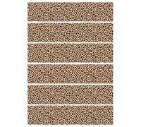 6 Tiras Comestibles con Estampado Leopardo para Bordes de Tartas, 28 x 6,2 cm Decoraciones Comestibles con Estampado Guepardo para Fiestas de Cumpleaños y Aniversarios (Negro Puro)