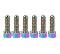6 tornillos de fijación de vástago de manillar de montaña de aleación de titanio con juntas M5x18 mm