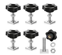 6 tornillos de ranura en T, tuercas de ranura en T M8 de acero inoxidable Thule, fijación para caja de techo, compatible con barras de techo, portaequipajes de railing, portabicicletas y rieles