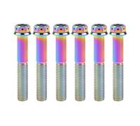 6 Tornillos de Titanio M10x20~90 mm con Brida de Cabeza Hexagonal, Paso 1,25/1,5 mm, para modificación de Motocicletas