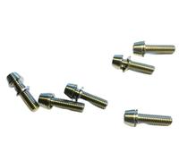 6 tornillos de titanio M5 x 18 mm, cónicos, DIN 912, plata