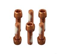 6 tornillos de vástago de bicicleta M5 x 18 mm de acero inoxidable con revestimiento PVD tornillos de manillar resistentes con juntas para ciclismo, bicicleta de montaña y carretera (naranja)