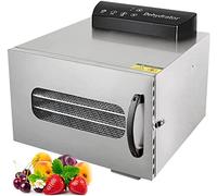 6 Tray Food Dehydrator, With Digital Time Temperature Control, Stainless Steel Electric Fruit Dried Machine, Commercial Drying Fruits Machine For Fish Vegetables Meat Jerky Herb, LJJY-KK