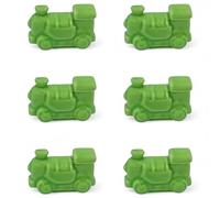 6 tren de cerámica con imán (4,5 cm), bombonera, marcador de sitio (verde manzana)