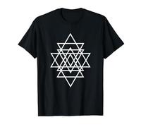 6 Triángulos Patrón Matemáticas Ciencia Diseño Gráfico Blanco Camiseta gráfica económica, Hombre, Negro, M