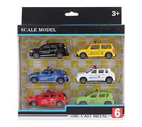 6 uds 1/60 Coche de aleación Juguete vehículo de simulación Modelo niños Chico vehículo de Retroceso Juguete (Serie de Rescate policial Tipo F)
