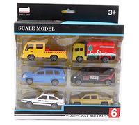 6 uds 1/60 Coche de aleación Juguete vehículo de simulación Modelo niños Chico vehículo de Retroceso Juguete (Serie de Transporte Urbano Tipo C.)