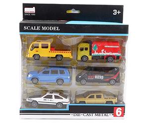6 uds 1/60 Coche de aleación Juguete vehículo de simulación Modelo niños Chico vehículo de Retroceso Juguete (Serie de Transporte Urbano Tipo C.)