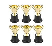 6 uds., 10cm, trofeo de premio de plástico, Mini trofeo de premio, copas de trofeo de oro for torneos deportivos, competiciones, fiestas, premios de fiesta for niños/522 ( Color : Golden , Size : 12pc