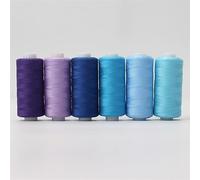 6 uds 200 yardas hilo de coser máquina bordar accesorios reparación del hogar DIY costura artesanal poliéster conjunto Multicolor para Bordado(Set 5)