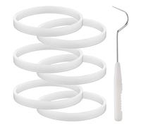 6 uds Anillo de Sellado Juntas para Licuadora Nutri Ninja, 10cm Blanco Juntas Tóricas de Silicona Repuesto con Gancho para Extractor Ninja Auto-iQ Pro CT680 BL456-30 BL480 BL681A BL682 BL640