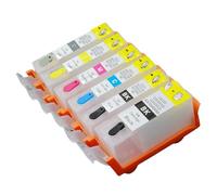 6 uds Cartuchos de Tinta Recargables compatibles con impresoras MP980 MP990 Auto Chip PGI-220 BK CLI-221 BK C M Y Gris(For PGI220)