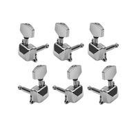 6 uds clavijas de afinación de cuerdas de guitarra sintonizador semicerrado cabezales de máquina for afinador de guitarra acústica perilla de cabeza 3 izquierda 3 derecha(Army green)