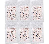 6 uds. De pegatinas para decoración de uñas con patrón exquisito, calcomanías de moda para uñas DIY, herramienta de manicura