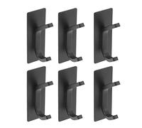 6 uds ganchos de pared, ganchos de sombreros autoadhesivos de acero inoxidable negro, perchero colgante montado en la pared que no deja marcas pegajoso de Metal no perforado