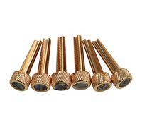 6 Uds. Guitarra cuerdas Uñas de latón macizo Puente Pin Abalone Dot Inlay Guitarra Acústica Reemplazo Accesorio Parte 1.2x0.3x0.3 pulgadas