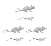 6 Uds. Halloween Divertida Broma Foto Juguete Fiesta Día Simulación Prop Broma Accesorios Terrible Imitado Vívida Rata Grandes Tontos Modelo Abril Ratones Blancos Juego de Adorno