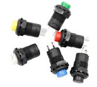 6 uds interruptores de botón de bloqueo automático/momentáneo DS228 DS428 12mm interruptor de botón de encendido 3A /125VAC 1.5A/250VAC DS-228 DS-428(6pcs green,Self locking)