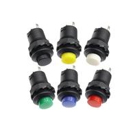 6 uds interruptores de botón de bloqueo automático/momentáneo DS228 DS428 12mm interruptor de botón de encendido 3A /125VAC 1.5A/250VAC DS-228 DS-428(Green-single,Momentary)