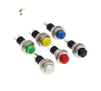 6 uds montaje en Panel 10mm momentáneo apagado-(encendido) interruptor de botón rosca superior ESSEIEIE(DS-316,Green)