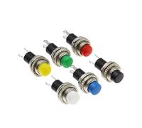6 uds montaje en Panel 10mm momentáneo apagado-(encendido) interruptor de botón rosca superior ESSEIEIE(DS-314,Red)