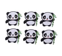 6 uds parche de Panda patrón de Panda DIY parches de costura parches de ropa de algodón parches personalizados para mochilas bolsas de ropa