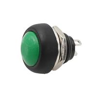 6 uds PBS-33b 12mm 2Pin Mini interruptores de botón 12V 1A momentáneo normalmente abierto resistente a salpicaduras(Green)