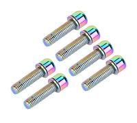 6 Uds Pernos De Vástago De Bicicleta, Tornillos De Fijación De Acero Magnético M5/x25 Con Arandelas Para Pinza De Freno De Bicicleta De Montaña Bicicletas Mtb(Deslumbrante)
