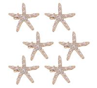 6 Uds. Pinzas Para El Pelo De Estrella De Mar Y Perlas, Joyería Con Diamantes De Imitación, Pinzas Para El Pelo Creativas, Accesorios Para El Cabello Para Mujer, Accesorios De Ropa