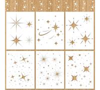 6 Uds Plantillas de Estrellas Brillantes, Plantillas de Estrellas Reutilizables para Pintar Plantillas de Estrellas Flexibles para Pintar Plantillas de Dibujo para Pintar Sobre Madera