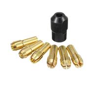 6 uds. Portabrocas de latón 1,0/1,6/2,0/2,4/3,0/3,2mm con tuerca negra de 8x0,75mm for herramienta rotativa compatible con accesorios de herramientas rotativas