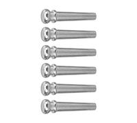 6 Uds Puente de Guitarra Acústica Cuerda de Guitarra Acústica Alfileres de Uñas Cuerdas de Cobre Plateado Clavijas de Uñas Piezas de Conos Fijos de Repuesto (SILVER)