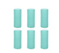 6 uds rodillos for el cabello autoadhesivos con flequillo de aire rizador pinzas for el cabello peine herramientas for rizar el cabello DIY Rulos(Green,2.5cm 6pcs)