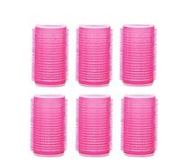 6 uds rodillos for el cabello autoadhesivos con flequillo de aire rizador pinzas for el cabello peine herramientas for rizar el cabello DIY Rulos(Rosr red,5.5cm 6pcs)