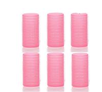 6 uds rodillos for el cabello autoadhesivos con flequillo de aire rizador pinzas for el cabello peine herramientas for rizar el cabello DIY Rulos(Pink,2.5cm)