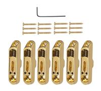 6 uds. Sillines de puente individuales individuales con juego de llaves y tornillos for piezas de bajo de guitarra eléctrica de 6 cuerdas(Gold)