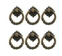6 uds. Tiradores de puerta de armario Retro Vintage, tiradores de anillo de cobre antiguo for armario, tiradores de cajón de latón, decoración de muebles para Puertas