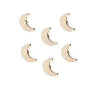 6 Un. TIRADOR Pomo Mueble BEBÉ Luna madera lacada beige claro arena 66x49mm