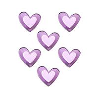 6 Un. TIRADOR Pomo Mueble Infantil corazón morado metacrilato 42X37X27MM