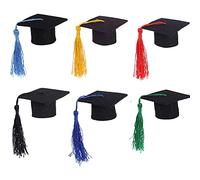 6 Unidades Botella de vino Decorativa con Forma de Sombrero de Doctor con Borlas, Tapones para Botellas de Vino, para Graduación o Fiesta, para Bodas, Regalos Decoración Del Día de San Valentín