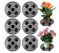 6 unidades de 20 cm para plantas en maceta, soporte de malla de drenaje, rejilla redonda para macetas, almohadilla de plástico para interior, bonsái, exterior, cuenco de jardín