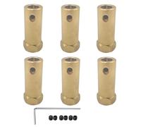 6 unidades de acoplamiento hexagonal de 8 mm de diámetro del motor de latón hexagonal acoplamiento flexible para eje de motor CC, robot, modelo de eje de neumáticos de coche