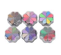 6 unidades de almohadilla de tinta lavable en forma de pétalo con 8 colores metálicos, almohadilla de sello de goma a base de agua para huellas dactilares, huellas de pies de bebé