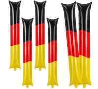 6 unidades de artículos para fans de Alemania, bandera de Alemania, globos de aluminio, bandera de Alemania, palos de Alemania, para visitas al estadio, apoyo a la selección nacional